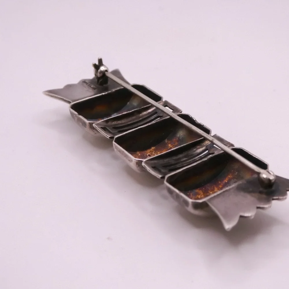 Art Deco Sterling Silver 925 Bar Brooch Pin 2.3